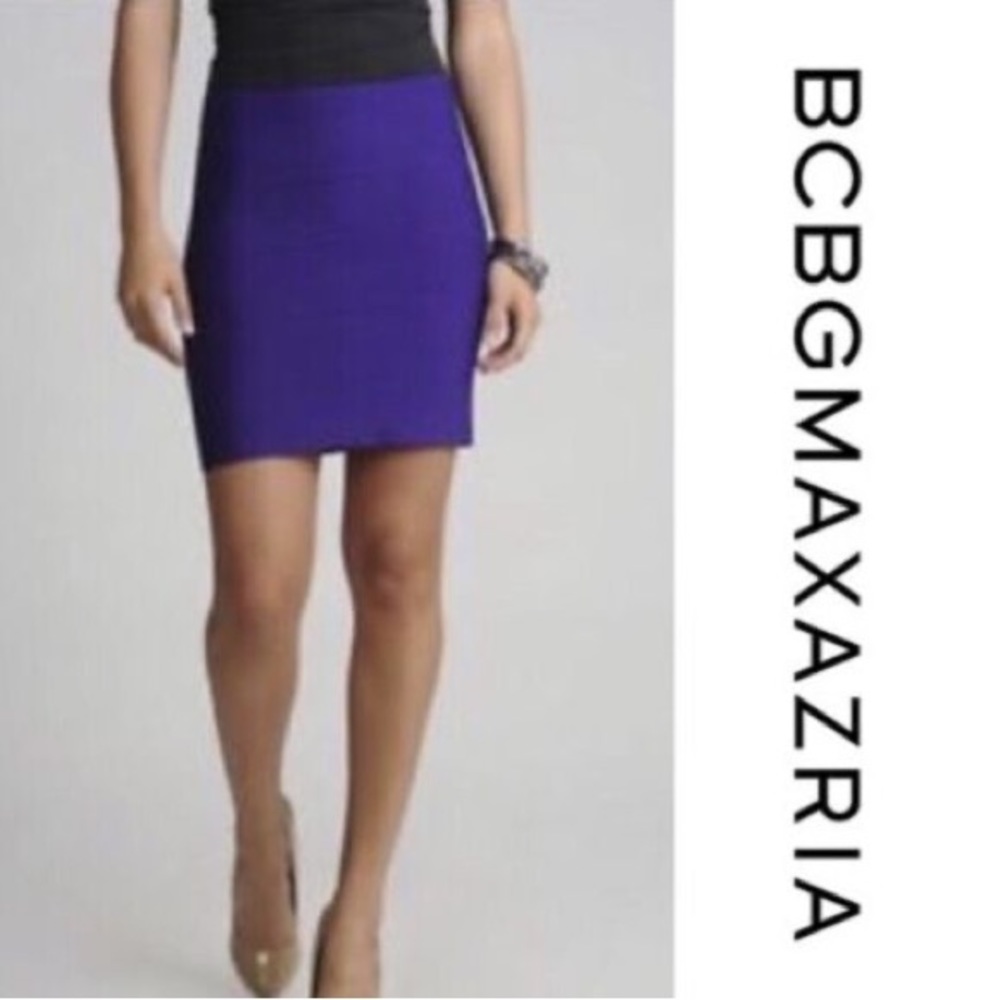 BCBGMAXAZRIA Simone Bodycon Purple Skirt Size Small High-Waisted